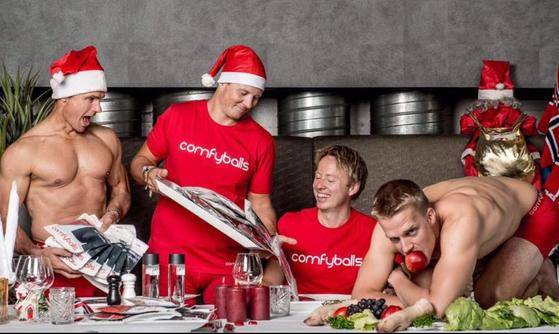 노르웨이 남자 컬링선수단 달력 화보 [사진 페이스북=연합뉴스]