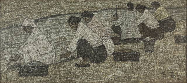 박수근 ‘빨래터’ 1959년작, 50.5x111.5cm 캔버스에 유채. /사진제공=가나문화재단