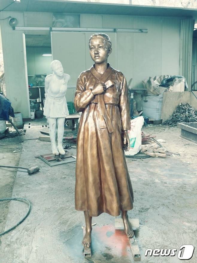 홍익대학교 앞 공원에 설치 예정인 소녀상 모습 © News1