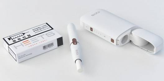 <사진> 궐련형 전자담배 ‘아이코스’와 연초 제품 ‘히츠’ 이미지. [제공=필립모리스코리아]