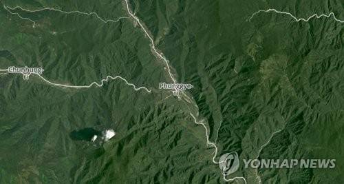 북한의 지하핵실험장이 있는 풍계리 일대 위성사진 [연합뉴스 자료사진]