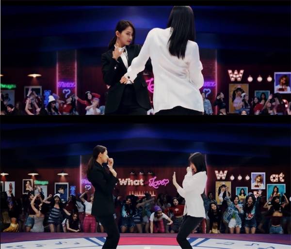 영화 [펄프픽션]에서 트와이스 쯔위, 사나는 존 트라볼타, 우마 서먼 이상의 춤 솜씨를 보여줬다. ⓒJYP