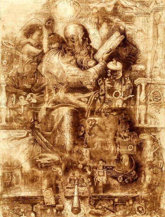 하임성, 7명의예언자들-자카리아, 에칭, 90x120cm, 2009.