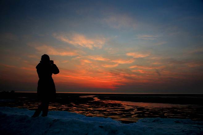 무의도 하나개해수욕장에서 만난 드라마틱한 일몰