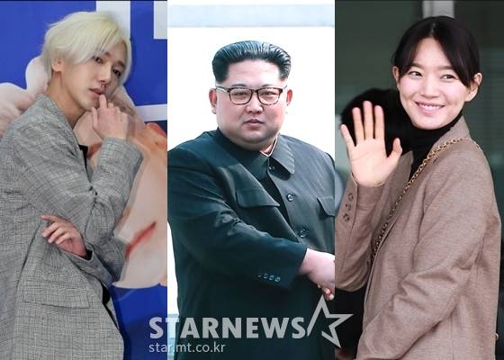 김정은 북한 국무위원장의 나이에 대한 관심이 높아지고 있다. 김정은 국무위원장의 나이는 올해 35세다.사진은 슈퍼주니어 예성, 김정은 북한 국무위원장, 배우 신민아(왼쪽부터)/사진=스타뉴스, 뉴스1 제공