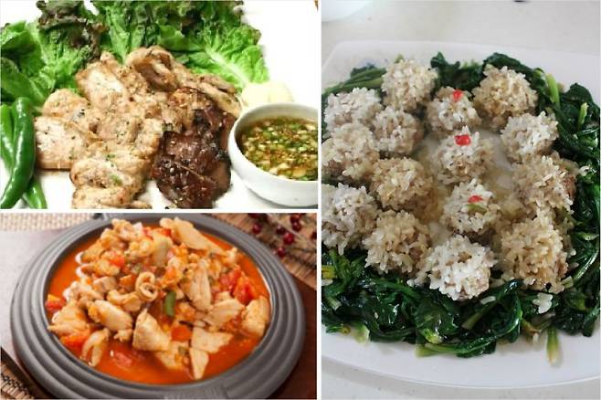 토끼구이고기, 닭고기토마토조림, 찹쌀완자찜 (사진=안영자 씨 제공)