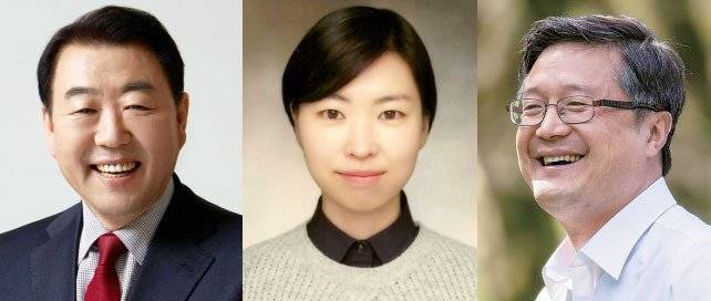 6·13 제주도지사 선거에 출마하는 김방훈 자유한국당 예비후보와 고은영 녹색당 예비후보, 장성철 바른미래당 예비후보(지지도 순).© News1