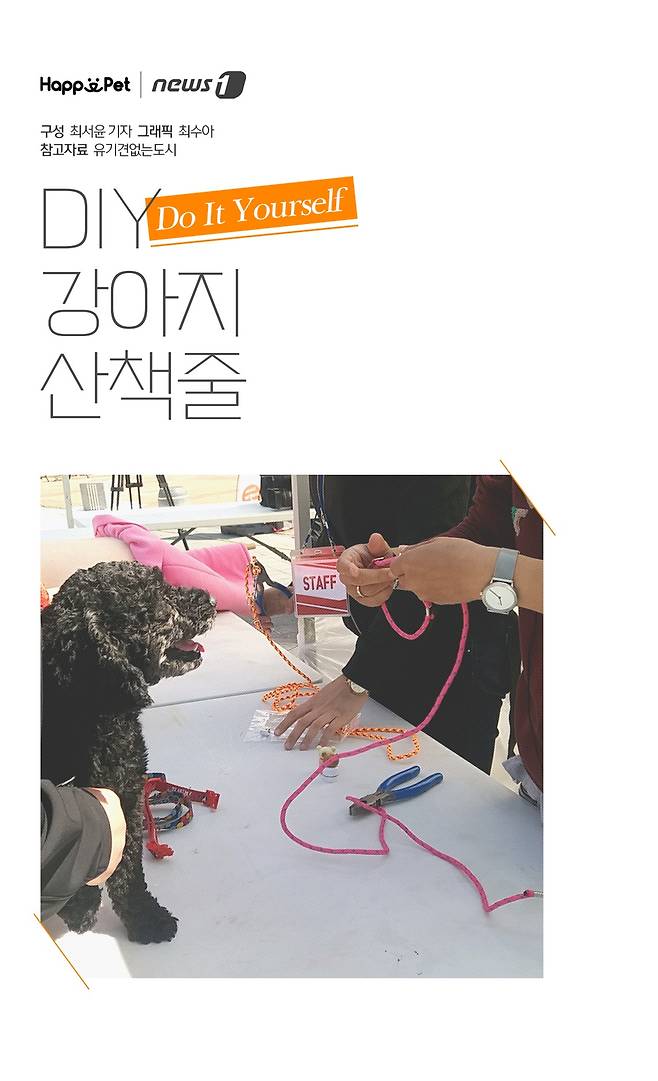 DIY(Do It Yourself) 강아지 산책줄. 참고자료 유기견없는도시.