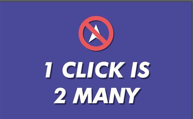 '1 Click is 2 Many' 한번의 클릭은 당신이 상상했던 것 이상의 피해를 부른다는 의미의 캐치프레이즈. 한사성 제공