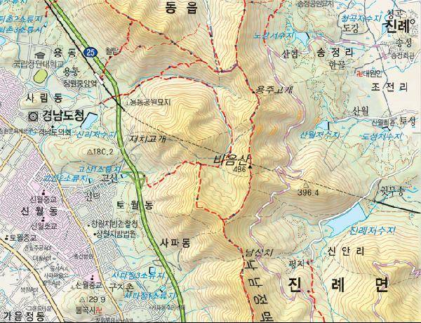 [월간산]비음산 등산지도 / 동아지도 제공