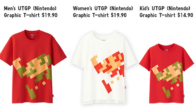 유니클로와 닌텐도의 콜라보 티셔츠