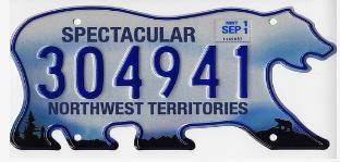 캐나다 노스웨스트주 번호판.