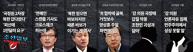 ▲ 조선일보 기사와 칼럼에 대한 반응들. 그래픽=이우림 기자