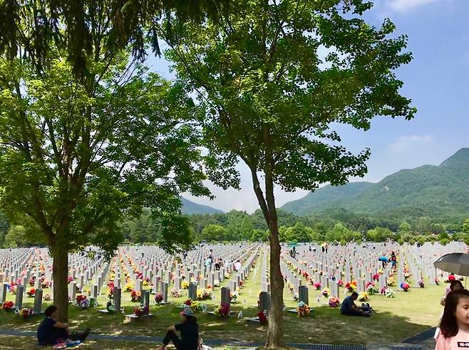 현충원 묘지 앞 ⓒ송혜림