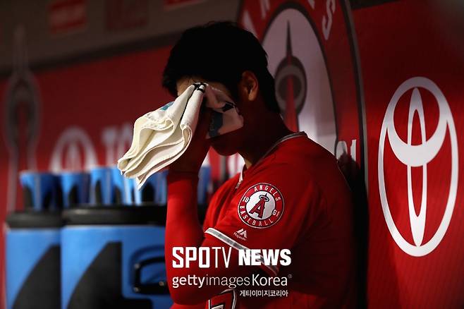 ▲ 오타니 쇼헤이는 7일 캔자스시티전에서 오른손 물집으로 일찍 마운드에서 내려와야 했다.