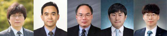 과학기술정보통신부 기초연구실지원사업에 선정된 LUCS연구 그룹. (왼쪽부터) 인하대 고분자공학과 진형준, 최형진, 이진균 교수, 화학공학과 양승재 교수, 강원대 에너지공학부 윤영수 교수. 인하대 제공
