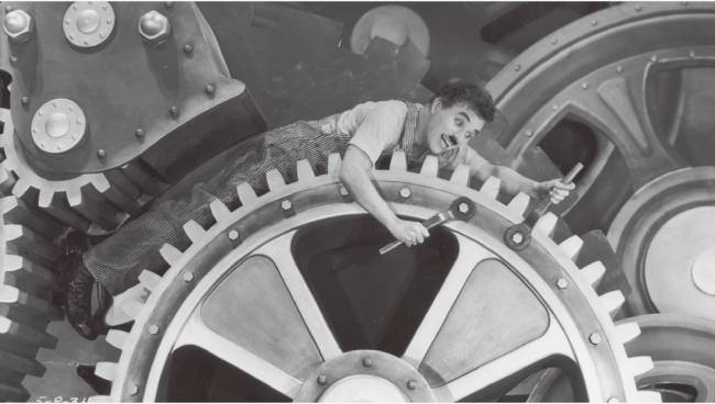 찰리 채플린이 연출, 주연을 맡은 영화 ‘모던 타임즈’의 한 장면. [wikimedia commons]