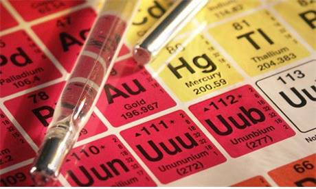 수은의 원소기호는 Hg이다.