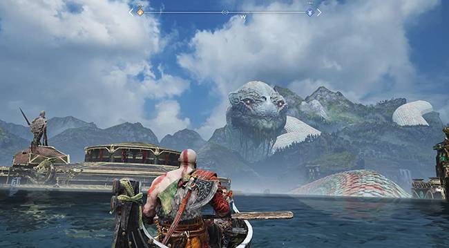 미드가르드를 둘러싼 거대한 뱀 요르문간드는 게임 안에서 미드가르드 호수를 둘러싸는 형태로 묘사된다. 뱀이 몸을 드러내면서 낮아지는 호수의 수위를 통해 게임은 다음 이야기를 진행시켜 나간다.