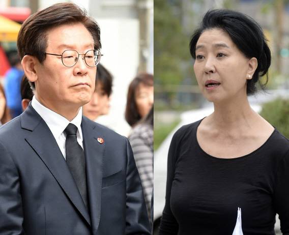 이재명 경기도지사(왼쪽)와 배우 김부선. (사진=뉴시스)