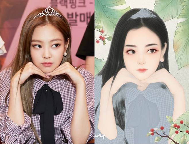 그룹 블랙핑크 멤버 제니. 왼쪽 사진 출처 블랙핑크 페이스북
