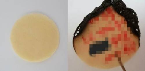 7월10일 워마드 홈페이지에 개제된 성체 훼손 전(왼쪽)·후 사진. 워마드 홈페이지