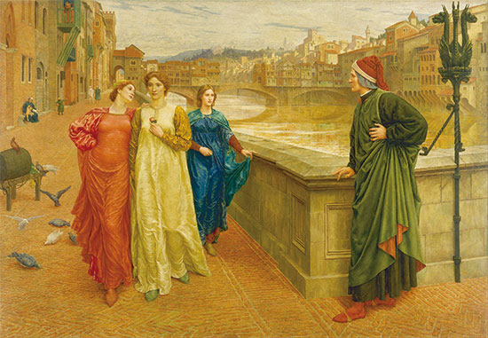 ‘단테와 베아트리체’, 영국 화가 헨리 홀리데이(1839~1927년), 유화, 203×203㎝.