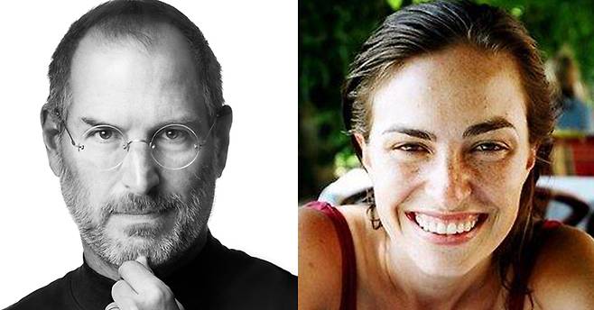 지난 2011년 암으로 세상을 떠난 스티브 잡스(왼쪽)과 그의 혼외딸 리사 브레넌 잡스(오른쪽) [애플 홈페이지 메인 화면, 리사 트위터=연합뉴스]