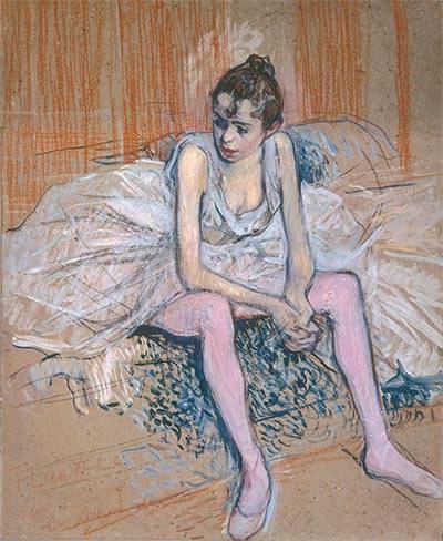 ‘분홍색 스타킹을 신고 앉아 있는 댄서(Danseuse assise aux bas roses, 1890년)’. 1997년 5월 12일 크리스티 뉴욕에서 진행된 존·프랜시스 로브 부부 컬렉션 경매에서 가장 경합이 치열했던 작품으로 1320만달러(약 147억원)에 낙찰돼 로트레크의 경매 최고가를 기록했다. ⓒ 2018 Christie's Images Limited.