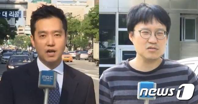 김세의 전 기자(왼쪽)와 만화가 윤서인씨./사진=뉴스1(MBC 방송 캡처)