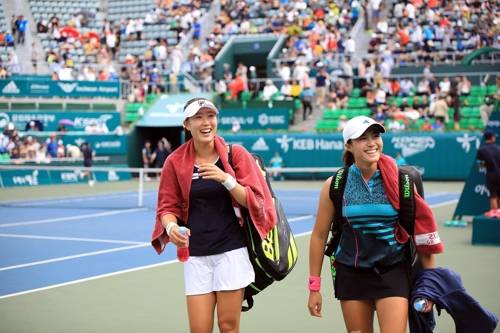 최지희(왼쪽)와 한나래. [코리아오픈 대회 조직위 제공=연합뉴스]