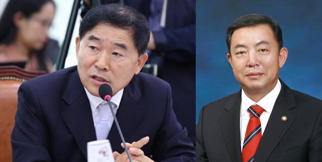 왼쪽부터 황주홍 의원(민주평화당)과 이찬열 의원(바른미래당)