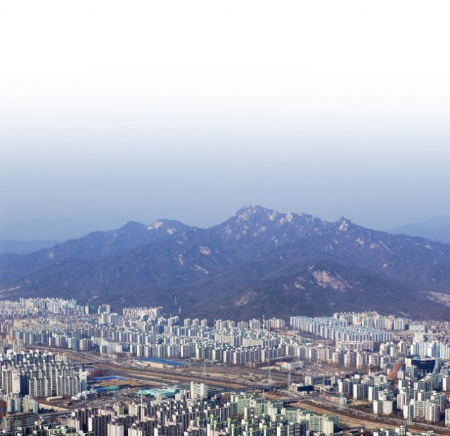 북한산, 수락산, 도봉산 등 숲세권에 자리한 상계동 인근 아파트 단지.