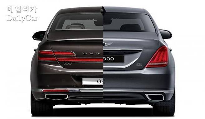 G90과 EQ900의 뒷모습