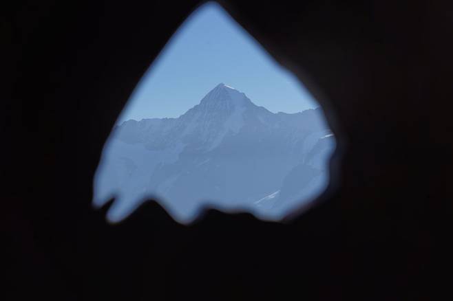 쉴트호른 전망대에서 본 아이거의 늠름한 모습