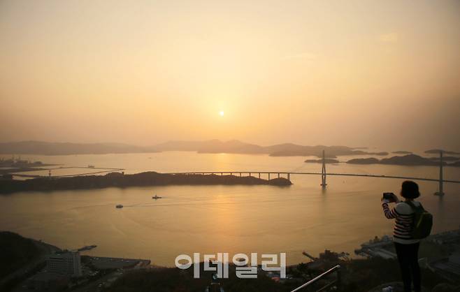 유달산 정상에서 바라본 다도해