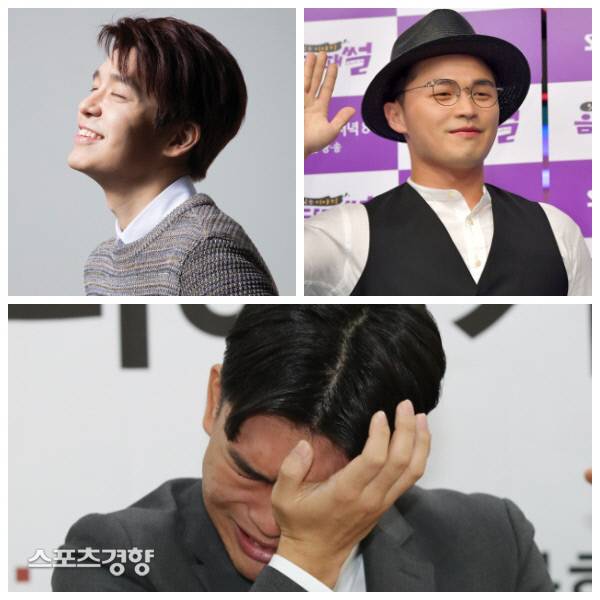 가수 강성훈(왼쪽 위부터 시계방향), 래퍼 마이크로닷, 밴드 더 이스트라이트의 리더 이석철. 사진 경향DB