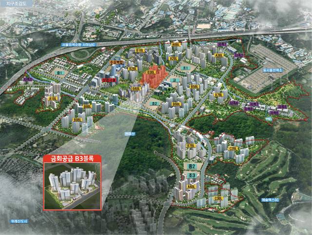 하남감일 스윗시티 위치도