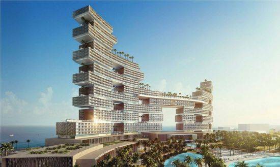 쌍용건설이 두바이 팜 주메이라 섬에 건설중인 로열 아틀란티스 리조트 앤드 레지던스 조감도