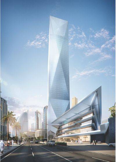 쌍용건설이 두바이 국제금융센터 인근에 시공중인 ICD-브룩필드 플레이스 조감도.