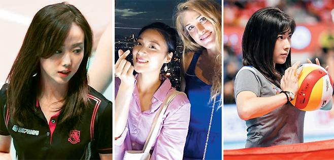 여자 프로배구에는 ‘얼짱 통역사 계보’가 있다. 왼쪽부터 성리사, 최윤지(흥국생명), 홍이수(인삼 공사)씨./스포츠조선·최윤지·홍이수 제공