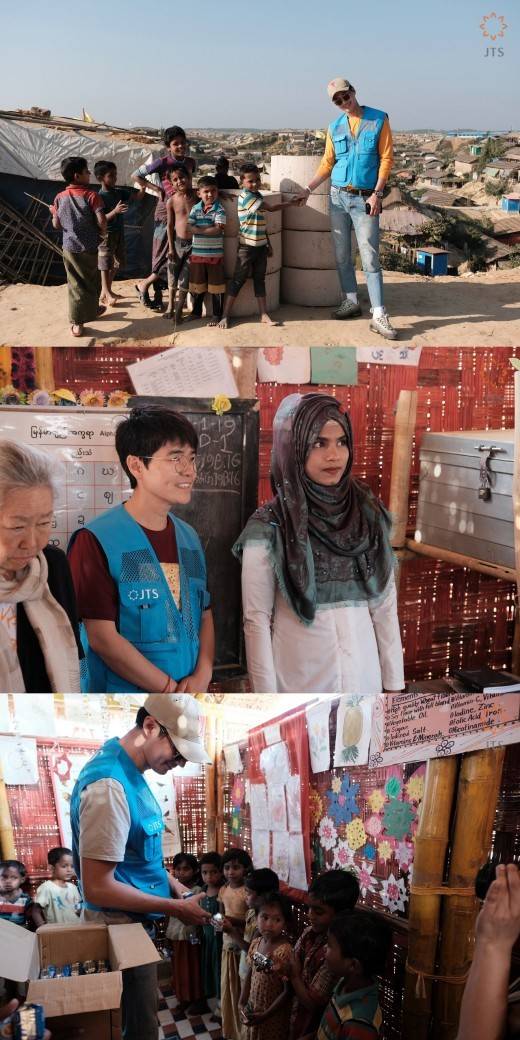 조인성이 노희경 작가, 법륜스님과 로힝야 난민 구호 활동에 참여했다/사진제공=JTS