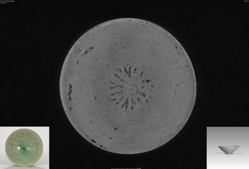 청자 상감당초문 완 CT 촬영 모습 [국립중앙박물관 제공]
