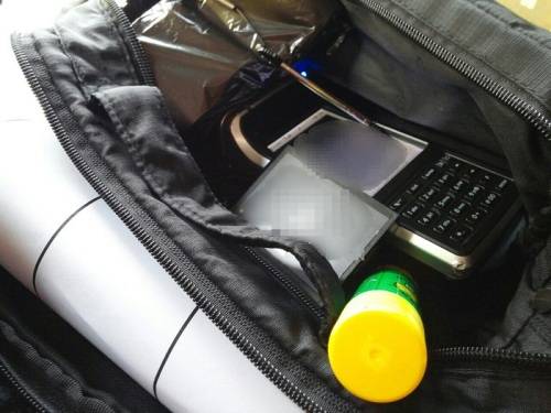 서초구청 단속반 양대영씨의 가방. 김동환 기자