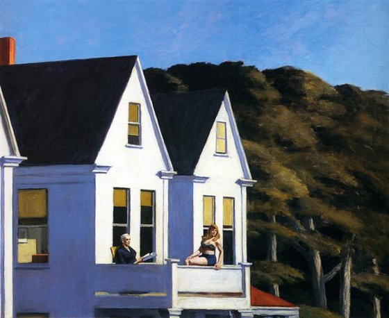 이 층의 햇빛(Second Story Sunlight, 1960), 에드워드 호퍼(Edward hopper), 101.6x127cm, 캔버스에 유채. [출처 위키아트]