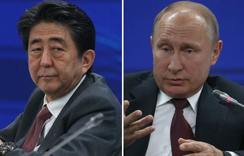아베 일본 총리, 푸틴 러시아 대통령.