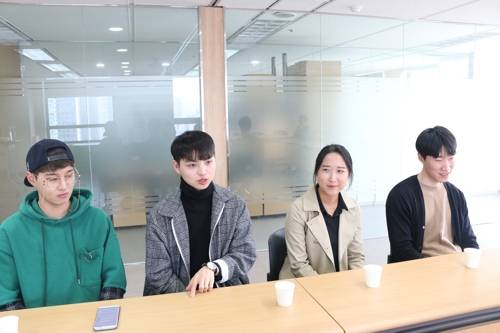 세종학당 2018 문화인턴들 (왼쪽부터) 이진호, 배수영, 윤빛나, 노승찬씨 [세종학당재단 제공]