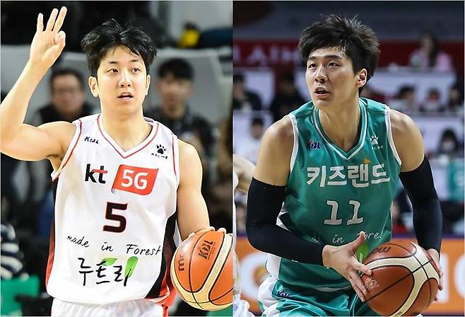 'kt의 현재이자 미래' 지난 시즌 최하위 kt는 올 시즌 정규리그 4위로 5시즌 만의 플레이오프 진출을 사실상 예약했다. 돌풍의 중심에는 2년차 듀오 허훈(왼쪽)과 양홍석의 활약이 자리잡고 있다.(사진=KBL)