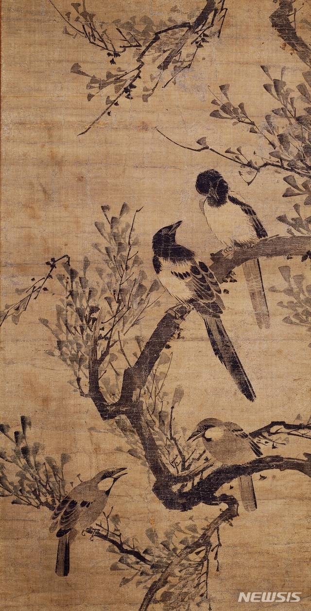 메마른 가지 위의 까치, 조속, 조선 17세기 중엽