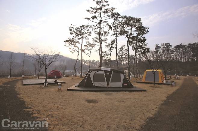 데크 사이트 자리한 리빙룸 텐트